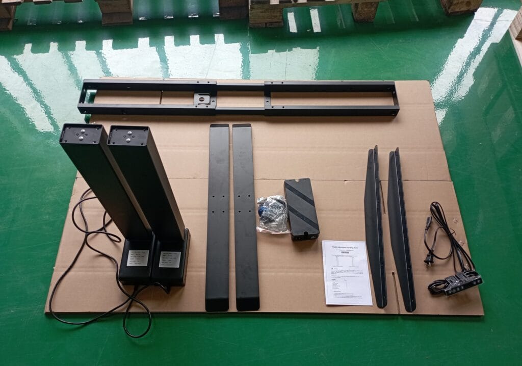 Goodmans-branded cartons for a 400-set OEM standing desk frame order from B&H Ergonomics