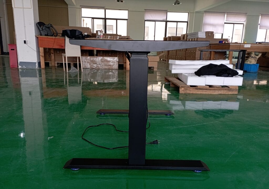 Standing desk frame assembly check during inspection of the Goodmans OEM order
